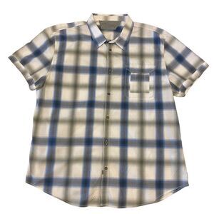 Calvin‎ Klein Plaid Button Down Short Sleeve Shirt Size XXL